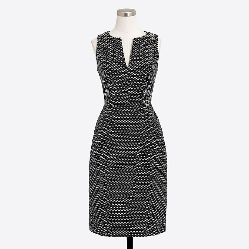 EUC J.Crew Polka-dot split-neck dress G2224